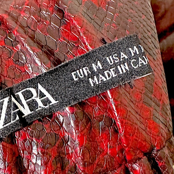 ZARA | Burgundy & Black Snakeskin Print Mini Skirt | EU M | VGUC - Picture 12 of 12